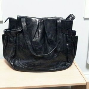 Black leather Francesco Biasia shoulder bag